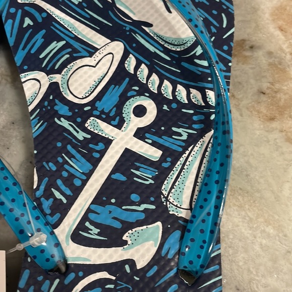 NWT Vera Bradley Flip Flops - Shore Enough - Women's Medium Sz 7/8 Shells Beach - Picture 8 of 12